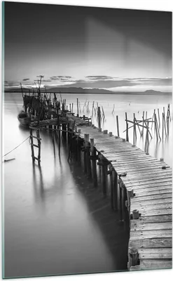 Produktbild von Bilder auf glas - Einteilig - Meer Brücke Landschaft Natur - 70x100cm - Glasbilder - Wandbilder - Bilder - Wanddekoration aus Glas - Glas Bilder - Wandbild auf Glas - GPA70x100-3082