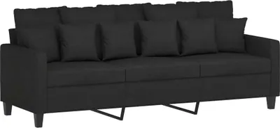 Immagine prodotto di vidaXL divano a 3 posti nero 180 cm in tessuto