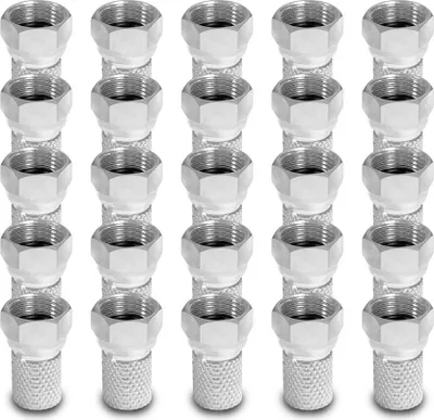 Produktbild von 25x ARLI F-Stecker 7 – 7,4 mm – Koaxialstecker mit breiter Mutter & Dichtring für SAT TV LNB Multischalter