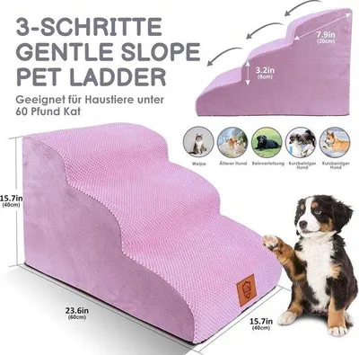 Immagine prodotto di Scala per cani Famanu, resistente all'acqua, con 3 gradini e superficie antiscivolo