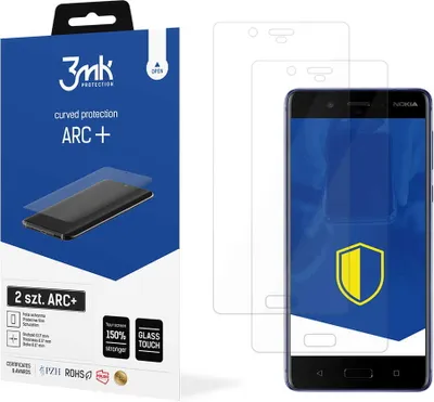 Produktbild von 3mk Display Schutzfolie ARC+ für Nokia 8  0,17mm Self-Heal (2 Stück)