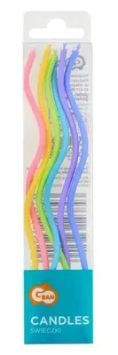 Obrázok produktu pre Geburtstagskerzen Spiralen Pastellmischung 6 Stück (Kerzen für Party)