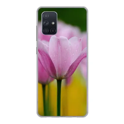 Produktbild von MuchoWow® Handyhülle Schutzhülle Hülle für Samsung Galaxy A51 Blumen - Tulpen - Rosa Silikon Softcase Handy Hülle - Schutzabdeckung