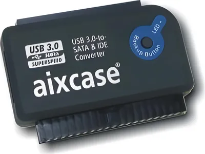 Produktbild von aixcase USB 3.0-to-SATA&/IDE-Konverter OTB, mit Netzteil
