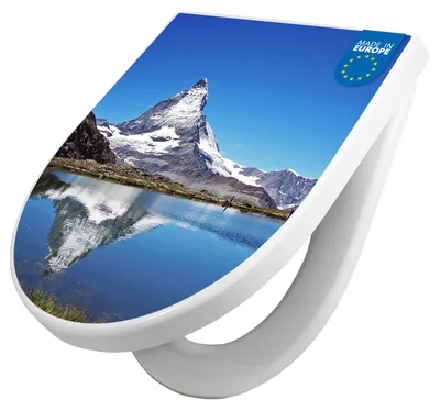 Produktbild von WC Sitz mit Absenkautomatik D Form Motiv Matterhorn [TDW3 10411]