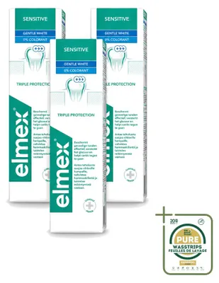 Produktbild von 3 x Elmex Sensitive Whitening Zahncreme - 75 ml - Vorratspackung - 3 Stücke