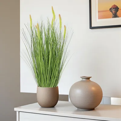 Produktbild von Künstliches Dekogras 70 cm Fuchsschwanzgras Kunstgras Kunstpflanze Schilf im Topf