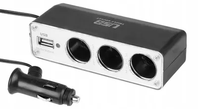 Produktbild von DBautomotive Dreifach Zigarettenanzünder-Verteiler 12/24V USB