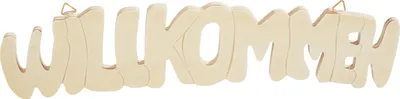Produktbild von VBS Holz-Schriftzug "Willkommen", 30 x 0,8 x 7 cm