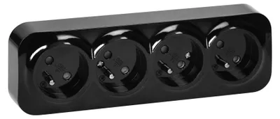 Produktbild von Vierfachsteckdose N/T Todo 2P+Z Ip20, Schwarz - On-7210/B