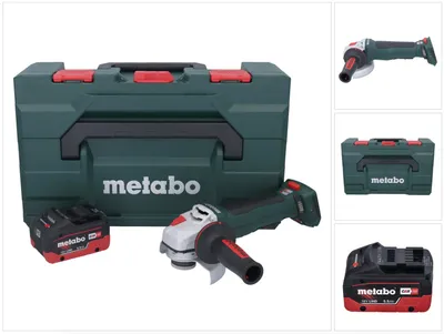Zdjęcie produktu dla Akumulatorowa szlifierka kątowa Metabo WPB 18 LT BL 11-125 Quick 18 V 125 mm bezszczotkowa + 1x akumulator 5,5 Ah + metaBOX - bez ładowarki