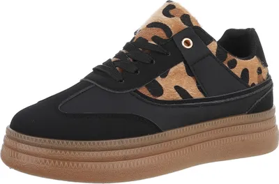 Produktbild von Ital-Design Damen Freizeitschuhe  Lederoptik, Synthetikoptik Sneakers Low 88828168 Schwarz Gr.  40