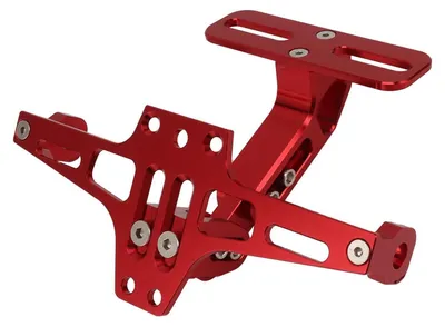 Obrázok produktu pre Univerzálny držiak štítku na motocykel, vyrobený z CNC hliníka, nastaviteľný, červený
