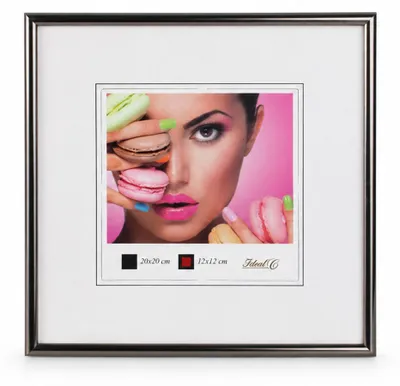 Produktbild von Photo Style Kunststoff Bilderrahmen Fotorahmen Wanddeko Collage Foto Poster - Farbe: Stahl | Format: 20x20