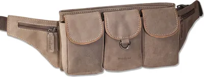 Produktbild von Woodland® Große Bauchtasche mit viel Platz aus weichem, naturbelassenem Büffelleder in Dunkelbraun/Taupe