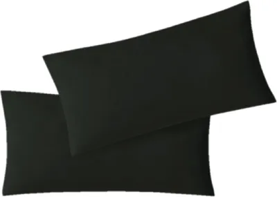 Produktbild von Kissenbezug Hülle Doppelpack mit Reißverschluss 40 x 60 cm Jersey Schwarz