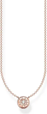 Thomas Sabo KE1881-416-14-45v Damen-Kette Kreis mit Weißem Stein Roségoldfarben 1