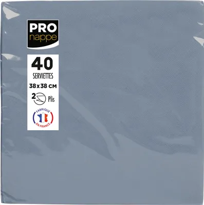 Produktbild von Pronappe 30x Pack 40 Servietten Tissue, 2-lagig 38x38cm Grau SV623830I