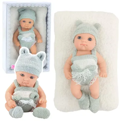 Obrázok produktu pre Bábika Bábika s prikrývkou Bielo-sivé oblečenie Klobúk 18 cm
