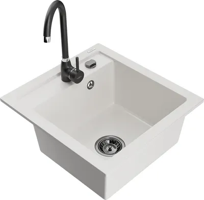 Produktbild von Mexen Vito 1-Becken-Granit-Spüle mit Mischbatterie Telma, Weiß - 6503-20-670200-70