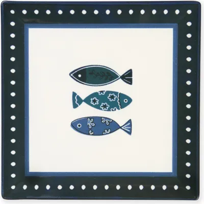 Produktbild von Excelsa Set 6 flache Teller Ocean aus bunter Keramik 18x18