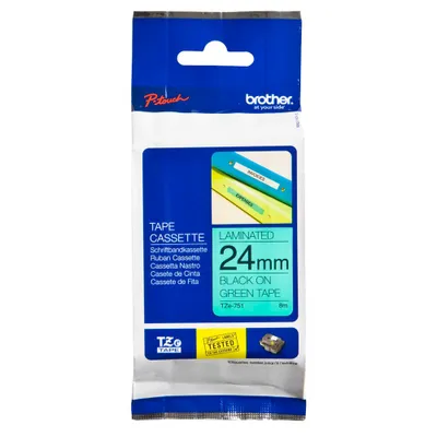 Obrázok produktu pre Brother TZE-751, Čierna na zelenej, TZe, Šedá, Tepelný prenos, Filipíny, 5 rok / roky