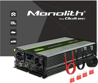 Produktbild von Qoltec Monolith Spannungswandler | 3000W | 6000W | 24V auf 230V | Reiner Sinus | LCD