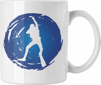 Produktbild von Trendation - Taucher Tasse Geschenk Grafik für Tauchlehrer Geschenkidee Lustig Tauchen Tauchsport (Weiß)