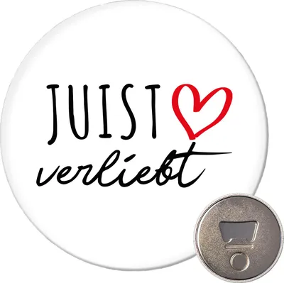 Produktbild von Huuraa Magnet Juist verliebt 59mm Kühlschrankmagnet rund Flaschenöffner Geschenkidee