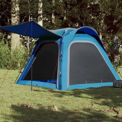 Produktbild von Blaues Campingzelt für 4 Personen, Campingzelt für Camping und Campingzubehör, 240x221x160 cm, 185T-Taft