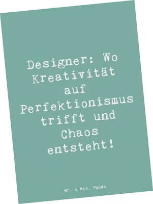 Produktbild von Mr. & Mrs. Panda Postkarte Spruch Designer Magie - Meeresbrise - Geschenk, Berufsalltag, Grafik-Design, Grußkarte, Chaos, Berufsleben, Grafikdesign, Ansichtskarte, Design