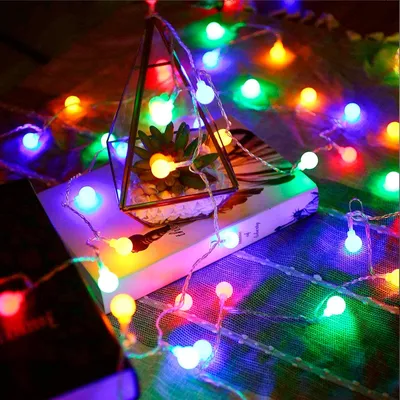 Obrázok produktu pre LED svetelný reťazec, farebný, 6 metrov, 40 LED diód, farebný svetelný reťazec pre záhradu, vonkajšie a vnútorné použitie