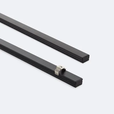 Produktbild von Aluminiumprofil Aufbau 12x8 mit für LED Streifen bis 8 mm Schwarz 2 m Schwarz transluzent