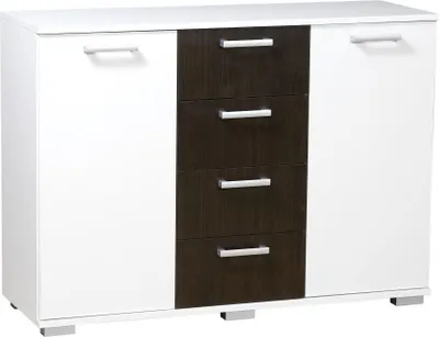Produktbild von Kommode Tandil 21, Farbe: Weiß / Wenge - 87 x 120 x 41 cm (H x B x T)
