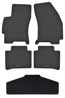 Produktbild von Gummi-Fußmatten + Tunnel für Ford Mondeo MK3 2001-2007 (Kombi/Liftback/Limousine) – 5-tlg, Schwarz, passgenau – Wielganizator SolidTread