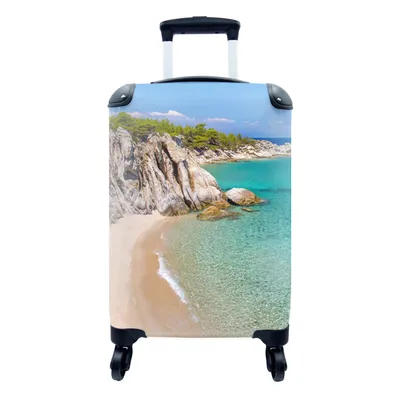Produktbild von MuchoWow® Koffer Handgepäck Trolley Rollkoffer Kleine Reisekoffer mit 4 Rollen - Meer - Strand - Sommer - Cabin Size < 55x40x23 cm & 55x40x20 cm - Fotokoffer - Kabinenkoffer - Boardgepäck - Reise-Box - Reisekoffer - Reisegepäck - Koffer mit Bild - Trolley für Kinder