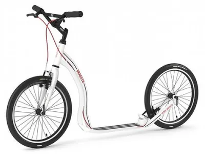 Produktbild von Yedoo Dragstr Sport Alloy Roller Scooter Tretroller - für Erwachsene und Teenager, bis 150 kg, mit Luftreifen 20/20 und verstellbarem Lenker Weiß