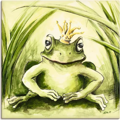 Produktbild von ARTland Leinwandbild Kleiner Frosch Größe: 70x70 cm