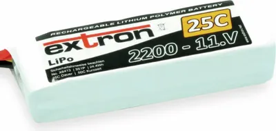 Produktbild von EXTRON Modellbau-Akkupack X2, LiPo, 11,1 V-/2200 mAh