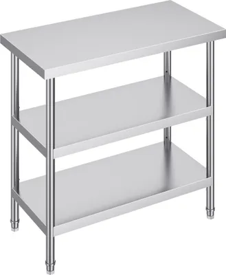 Produktbild von Edelstahl Lebensmittelzubereitungstisch - Küchenarbeitsplatte 457x914 mm - Professioneller Koch- und Arbeitsbereich - Hohe Qualität für Gastronomie und Lebensmittelindustrie