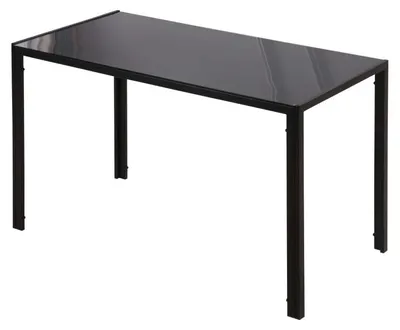 Obrázok produktu pre Jedálenský stôl pre 4 osoby – Moderný sklenený stôl | Farba: Čierna | Rozmery: 120x60x75 cm