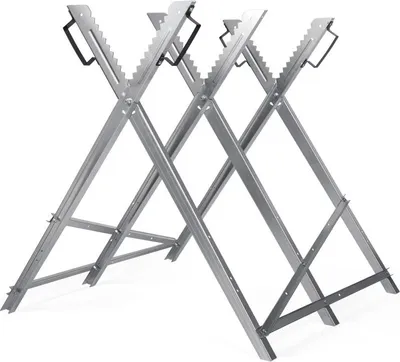 Obrázok produktu pre Pílový kôň Bettizia s 3 držiakmi a ozubením skladací do 150 kg 79,5x82x80 cm strieborný