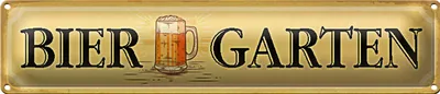 Produktbild von Blechschild Straßenschild 46x10cm Biergarten Bier Kneipe Dekoration