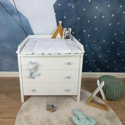 Produktbild von Puckdaddy Wickelaufsatz Knut 90x75,5x10cm aus Holz in Weiß passend für alle IKEA Koppang Kommoden