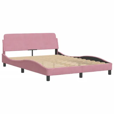 Produktbild von Bettgestell mit Kopfteil "Dover" Rosa 120x200 cm Samt