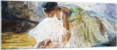 Produktbild von Bilder auf glas - Einteilig - Ballerina Mädchen Öl - 140x50cm - Glasbilder - Wandbilder - Bilder - zum Aufhängen bereit - Wanddekoration aus Glas - Glas Bilder - Wandbild auf Glas - GAB140x50-4756