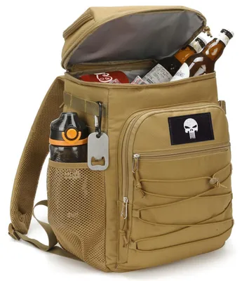 Immagine prodotto di Borsa termica zaino da 25 litri, zaino isolato, impermeabile e resistente alle perdite, colore marrone