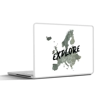 Produktbild von MuchoWow® Laptop Aufkleber Sticker Cover Karte - Europa - Zitate 25x18 cm - Laptop-Deko