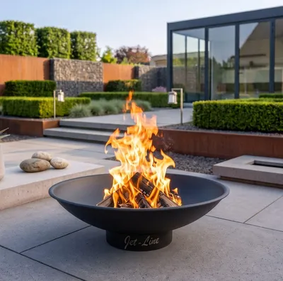 Produktbild von Feuerschale Katar schwarz 62 cm Garten Grill Outdoor Feuerstelle Feuerkorb