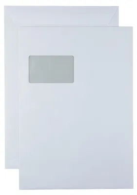 Produktbild von Kaenguruh C4 Versandtasche, nassklebend, holzfrei weiss 90g, mit Fenster